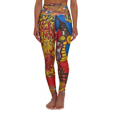 Eye of the Phoenix Hand Drawn Candy Infaerna All Over Print High Waisted Yoga Leggings