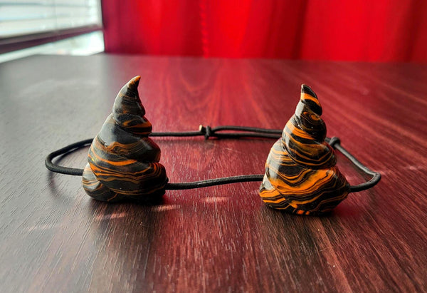 Halloween Horns Black Orange Swirl Demon Horn Elastic Headband Fantasy Cosplay Devil Costume Accessories Dragon Witch Gothic Festival Horns
