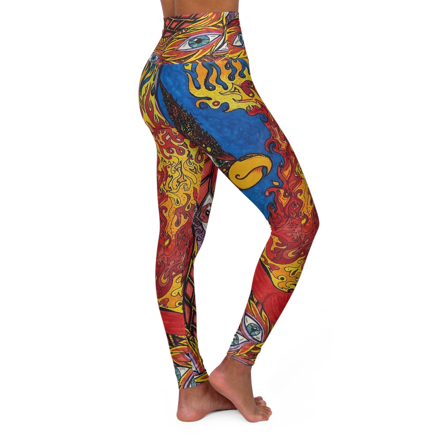 Eye of the Phoenix Hand Drawn Candy Infaerna All Over Print High Waisted Yoga Leggings