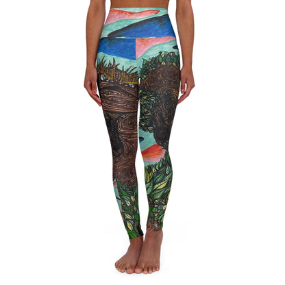 Hand Drawn Colossus Tree All Over Print High Waisted Yoga Leggings