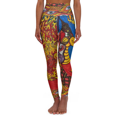Eye of the Phoenix Hand Drawn Candy Infaerna All Over Print High Waisted Yoga Leggings