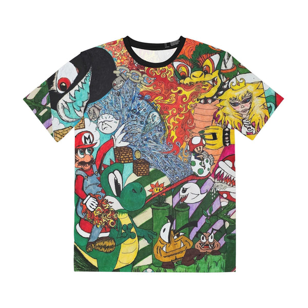 Unisex Tee Mario T-Shirt Hand Drawn All Over Print