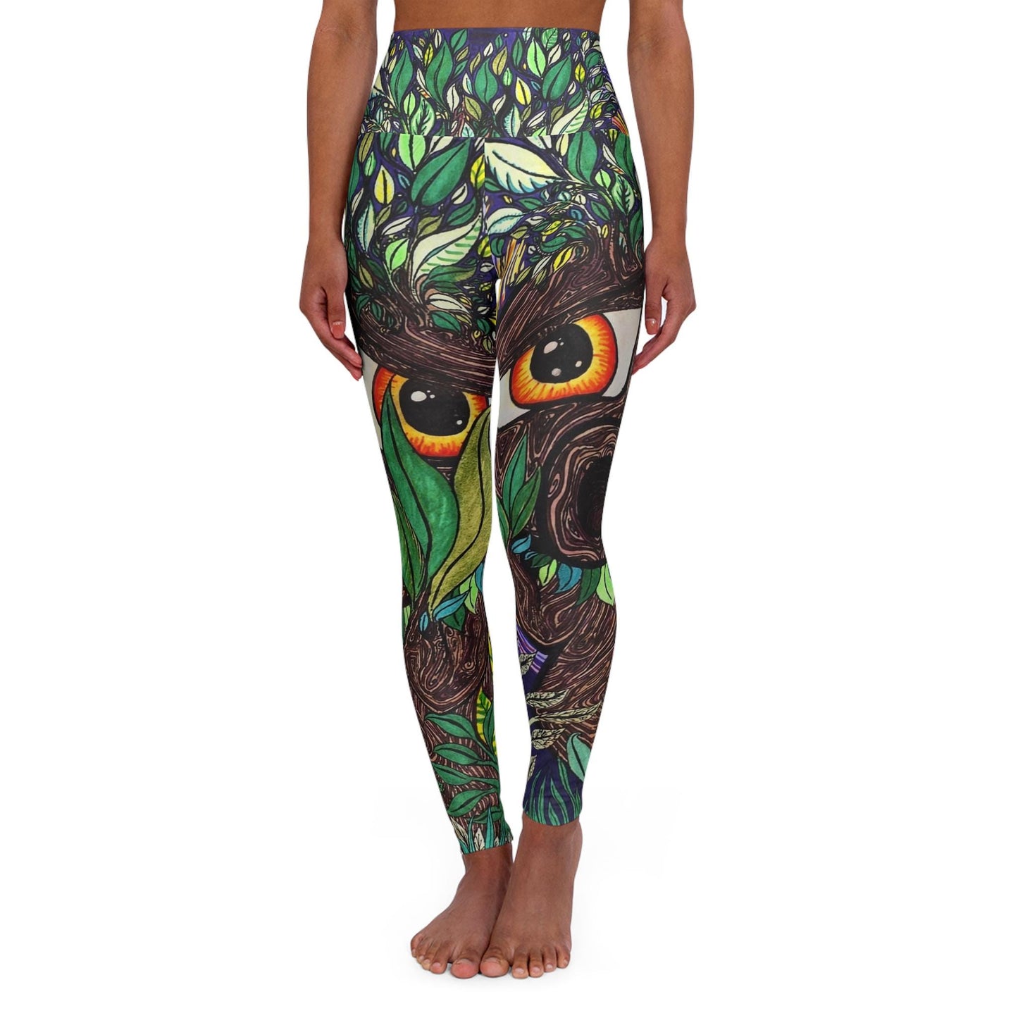 Leg Print Hand Drawn Deku Scrub All Over Print High Waisted Yoga Leggings