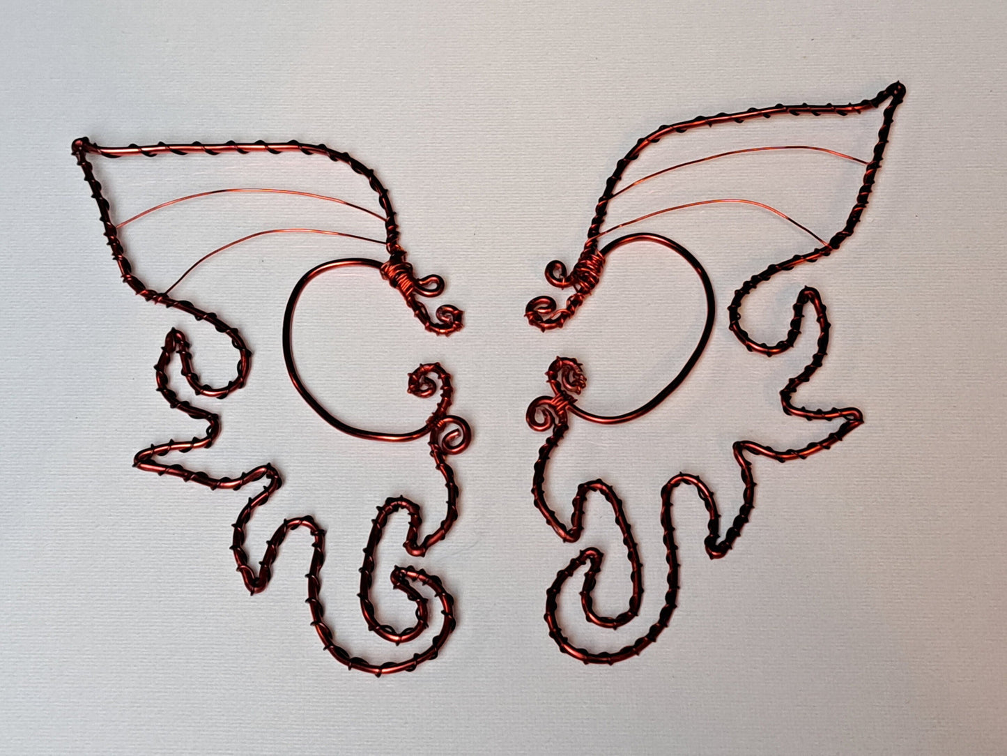 Dragon Fire Ear Wings Red Wire Wing Ear Cuff Fantasy Fire Jewelry Adjustable Unisex Cosplay Accessory
