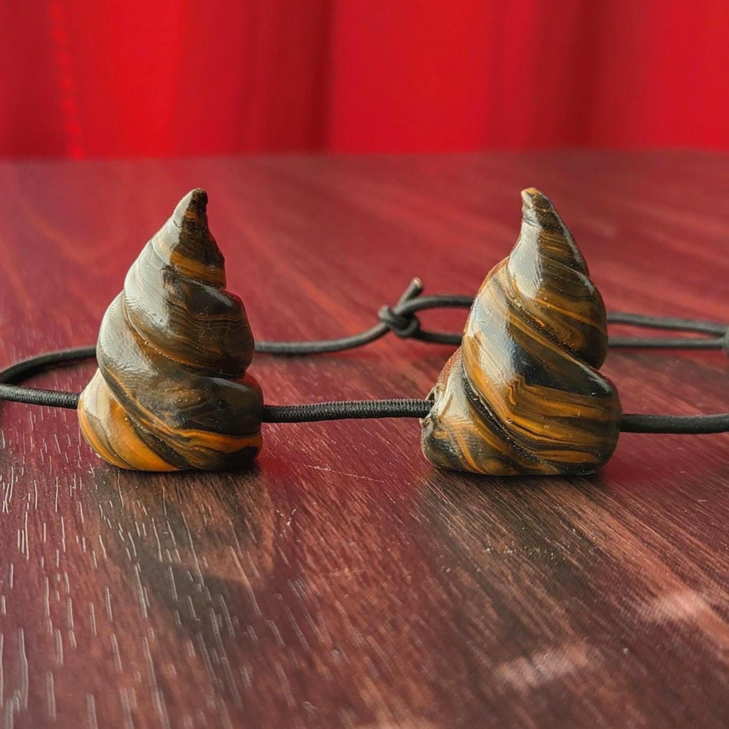 Tigers Eye Horns Brown Black Dragon Monster Demon Horn Headband Fantasy Cosplay Devil Costume Gothic Festival Accessory Orange
