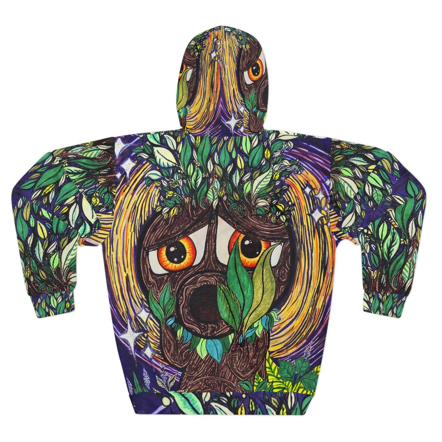 Woodland Deku Scrub Hoodie Hand Drawn All-Over Print Nature Illustration Sweatshirt