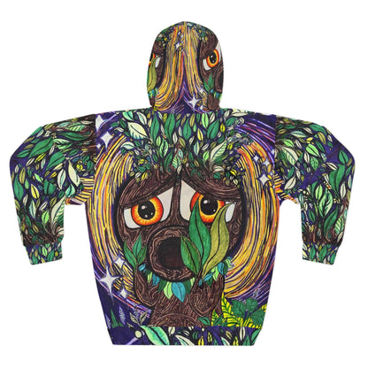Woodland Deku Scrub Hoodie Hand Drawn All-Over Print Nature Illustration Sweatshirt