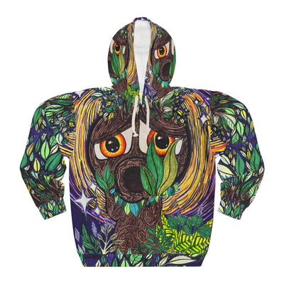 Woodland Deku Scrub Hoodie Hand Drawn All-Over Print Nature Illustration Sweatshirt