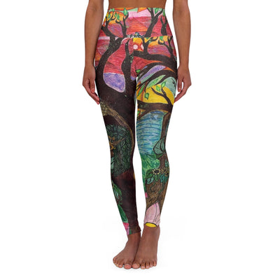 Hand Drawn Gaia Tree All Over Print High Waisted Yoga Leggings