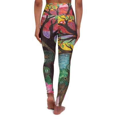 Hand Drawn Gaia Tree All Over Print High Waisted Yoga Leggings